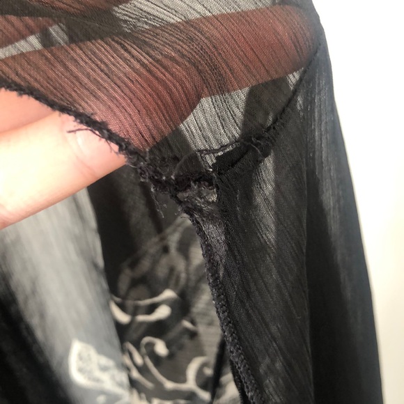 Band of Gypsies sheer black and white kimono - Picture 5 of 6